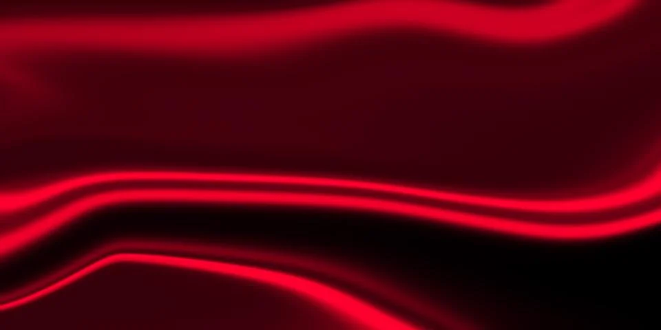 Abstract red fluid waves flow across a dark background in this digital illu.. Stock Illustration