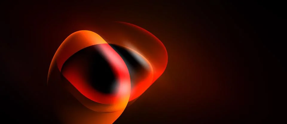 Abstract red form dominates dark background. Smooth curves suggest motion, Illustrazione stock