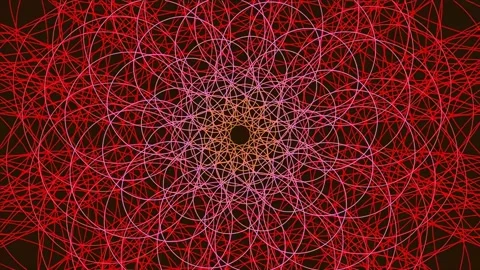 Abstract red fractal pattern background, intricate geometric web animation lo Stock Footage 340378101