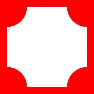 Abstract Red Frame with Rounded Corners on White Background Stock Illustration