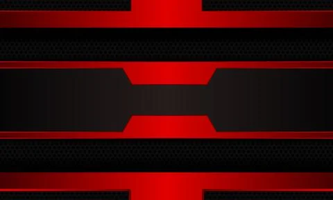 Abstract red futuristic on black halftone background. Stock Illustration