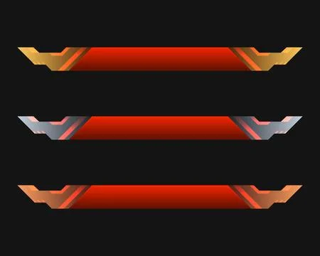 Abstract red game gui lower third title banner buttons Illustrazione stock