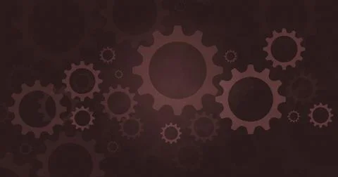 Abstract red gears elements for modern cartoon background Stock Illustration