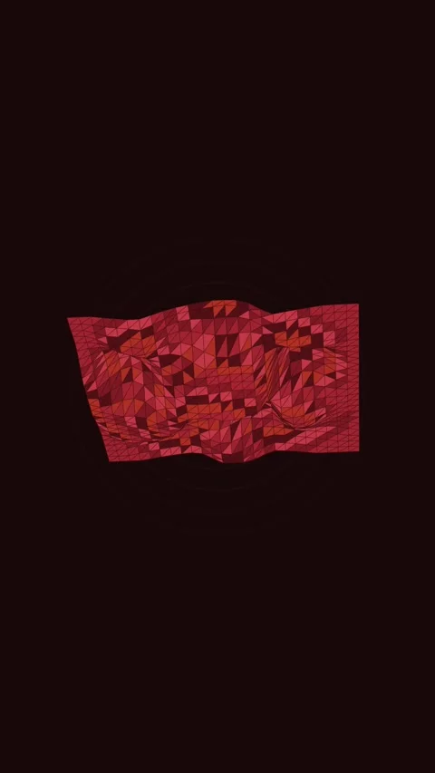 Abstract red geometric 3D surface with flowing patterns and shifting shapes Stock Footage 347697514