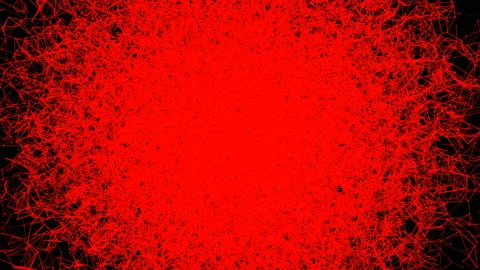 Abstract red geometric background with moving many lines and dots Stock Footage 101856027