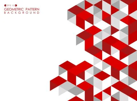 Abstract red geometric background with polygonal triangles. Stock Illustration