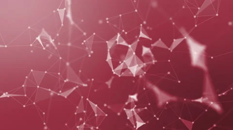 Abstract red geometric background with white lines and dots Stock Footage 66684526