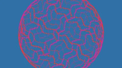 Abstract red geometric circle pattern on blue background Stockillustratie