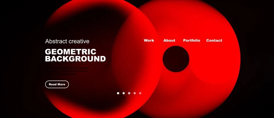 Abstract red geometric design. Overlapping circles create depth, with text 스톡 일러스트
