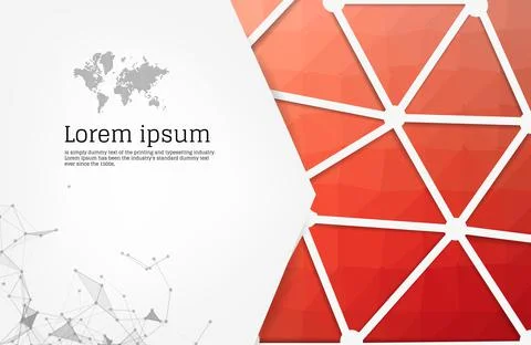 Abstract Red geometric design template with triangular polygonal background.  イラスト素材