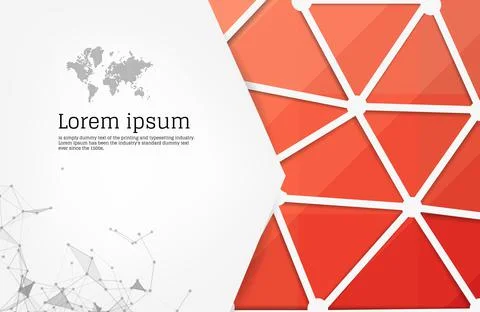 Abstract Red geometric design template with triangular polygonal background.  Stock Illustration