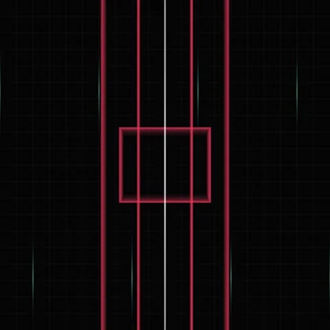Abstract Red Geometric Grid Structure on Black Background, 3D Rendering Stock Footage 346283617
