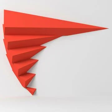 Abstract red geometric installation 3d 스톡 일러스트