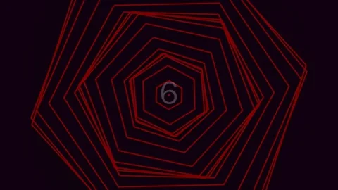 Abstract red geometric lines forming intricate hexagonal pattern on black b.. Stock Footage 342116453