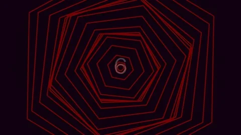 Abstract red geometric lines forming honeycomb pattern on black background Stock Footage 342116876