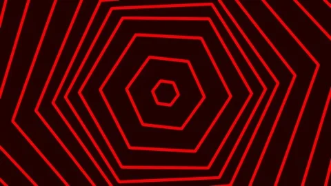 Abstract red geometric lines pattern on black background motion loop Stock Footage 341059100