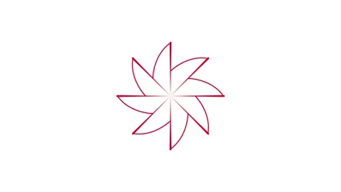 Abstract red geometric mandala loop on white background, symmetrical circul.. Video stock 337363991