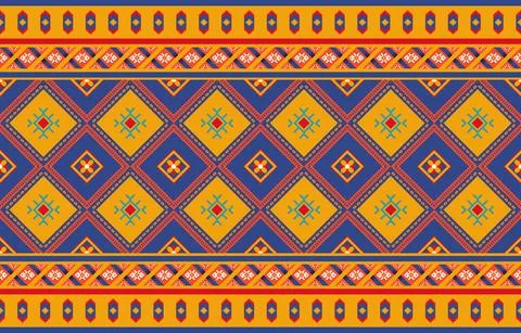 Abstract red geometric native pattern seamless vector.Repeating geometric bac Stock Illustration