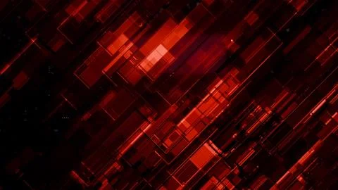 Abstract Red Geometric Network Data Flow AI Cybersecurity Digital Technolog.. 写真素材
