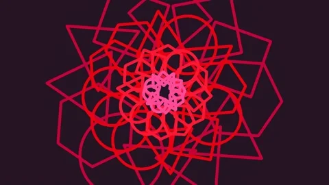 Abstract red geometric network design on deep dark background Stock Footage 342204769