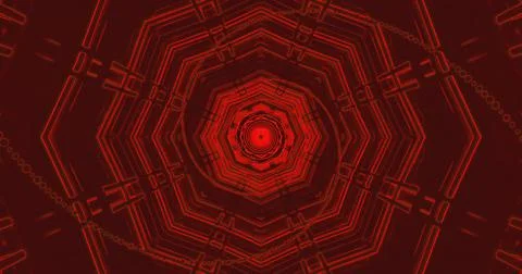 Abstract red geometric pattern with bright center Stock Illustration
