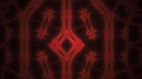 Abstract Red Geometric Pattern with Glowing Circles and Squares. Stock Footage 334511003
