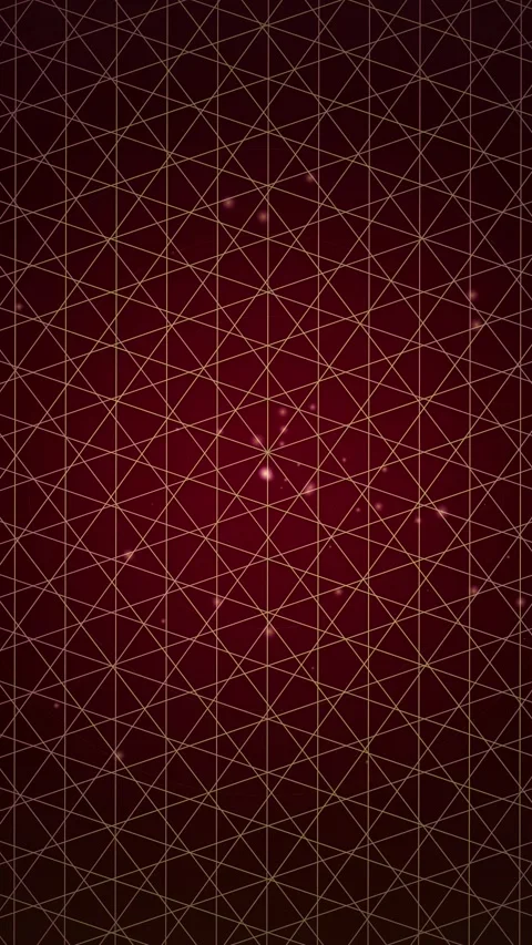 Abstract Red Geometric Pattern with Golden Dotted Lines and Bokeh - Motion .. Stock Footage 347698939