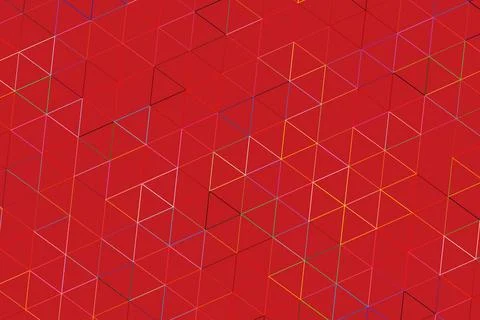 Abstract red geometric pattern with lines and shapes Foto stock