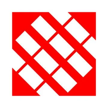 Abstract Red Geometric Pattern on White Background, Minimalist Design Stock Illustration