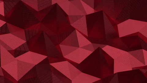 Abstract Red Geometric Polygonal Background Modern Digital Design Vídeo Stock 347075356