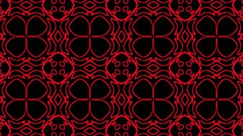Abstract red geometric seamless pattern background. Psychedelic Colorful VJ b Stock Illustration