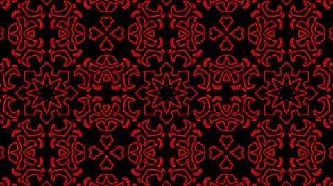 Abstract red geometric seamless pattern background. Psychedelic Colorful VJ b Illustrazione stock