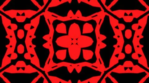 Abstract red geometric seamless pattern background. Psychedelic Colorful VJ b Illustrazione stock