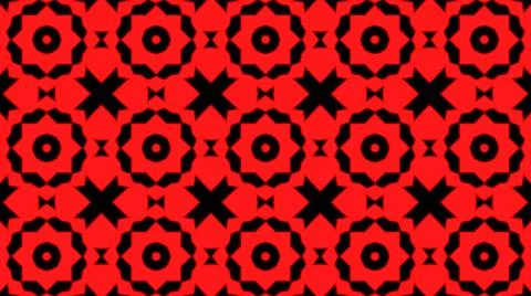 Abstract red geometric seamless pattern background. Psychedelic Colorful VJ b Illustrazione stock
