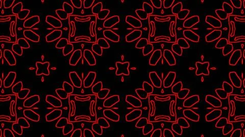 Abstract red geometric seamless pattern background. Psychedelic Colorful VJ b Illustrazione stock