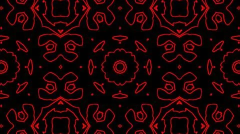 Abstract red geometric seamless pattern background. Psychedelic Colorful VJ b Illustrazione stock