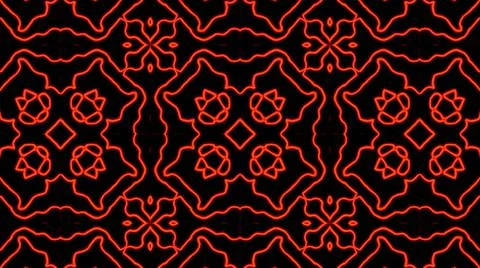 Abstract red geometric seamless pattern background. Psychedelic Colorful VJ b Stock Illustration