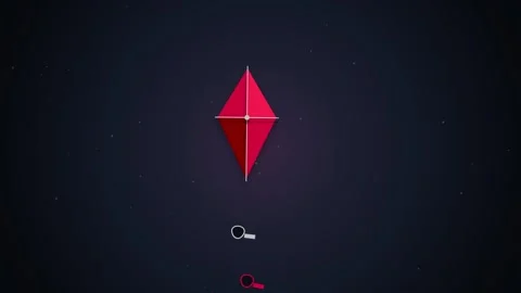 Abstract Red Geometric Shape Floating in Starry Space, Minimalist Sci-Fi Ba.. Stock Footage 348571397