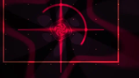 Abstract Red Geometric Shape with Starburst Effect and Subtle Grid Overlay. Stock Footage 334510957