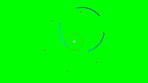 Abstract red geometric shapes centered on a vibrant lime green background Stock Footage 340266405
