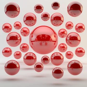 Abstract red geometric shapes from rounds Stock Illustration