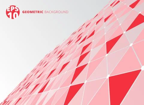 Abstract red geometric triangle structure perspective background. Stock Illustration