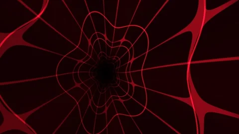 Abstract Red Geometric Tunnel on Dark Background Stock Footage 340500756