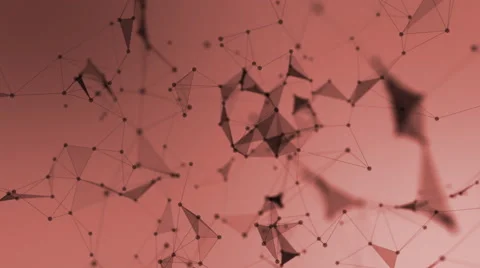Abstract red geometrical background with black lines and dots Stock Footage 66864643