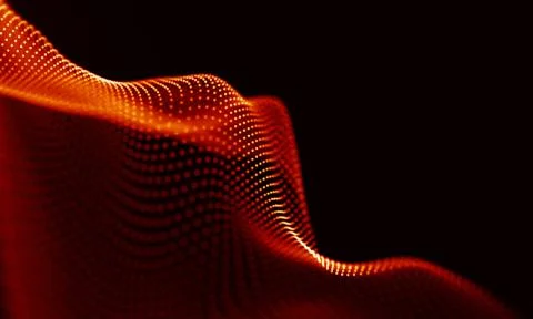 Abstract Red Geometrical Background . Connection structure. Science background Illustrazione stock