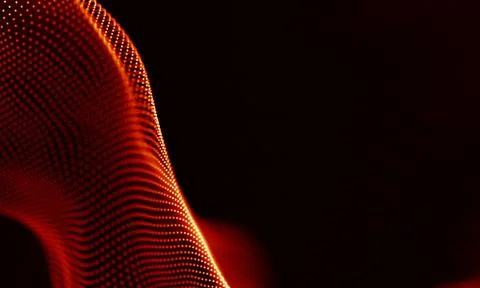 Abstract Red Geometrical Background . Connection structure. Science background Stock Illustration