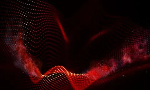 Abstract Red Geometrical Background . Connection structure. Science background Stock Illustration