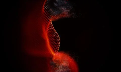 Abstract Red Geometrical Background . Connection structure. Science background Illustrazione stock