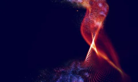 Abstract Red Geometrical Background . Connection structure. Science background Stock-Illustration