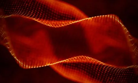 Abstract Red Geometrical Background . Connection structure. Science background Stock Illustration
